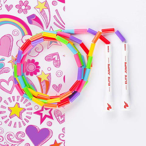 Kids Signature Beaded Jump Rope Jump Rope Elite Jumps Rainbow 7ft