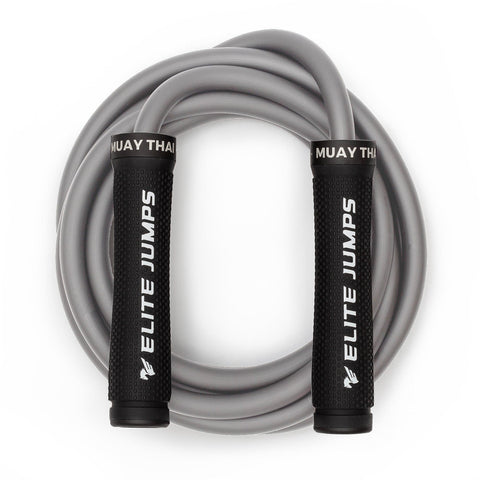 Muay Thai 3.0 - 1.5lb Weighted Jump Rope Jump Rope Elite Jumps Silver