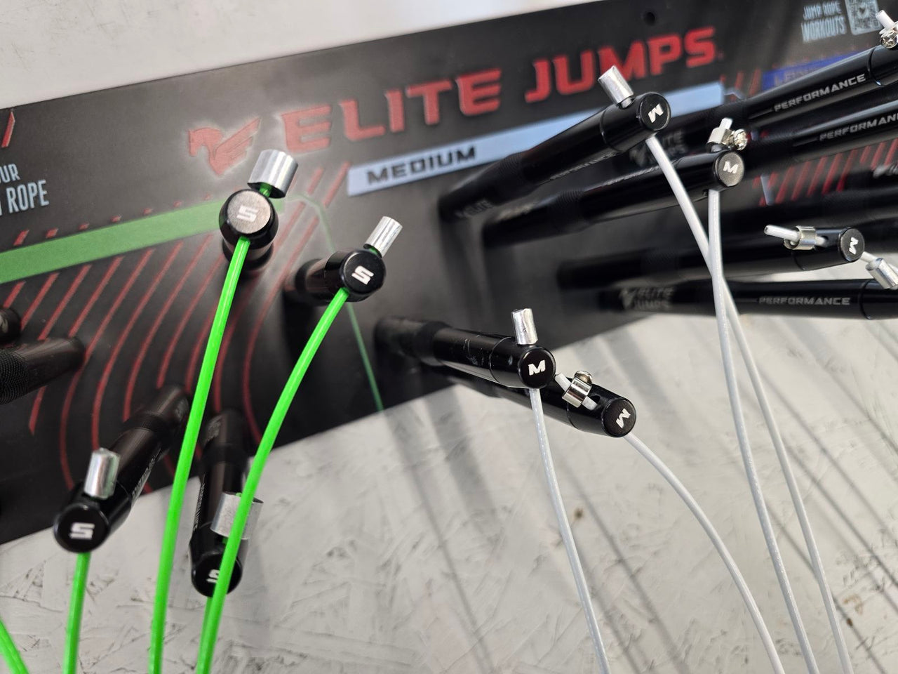 12 Jump Rope Set with Wall Rack for Storage – Elite Jumps