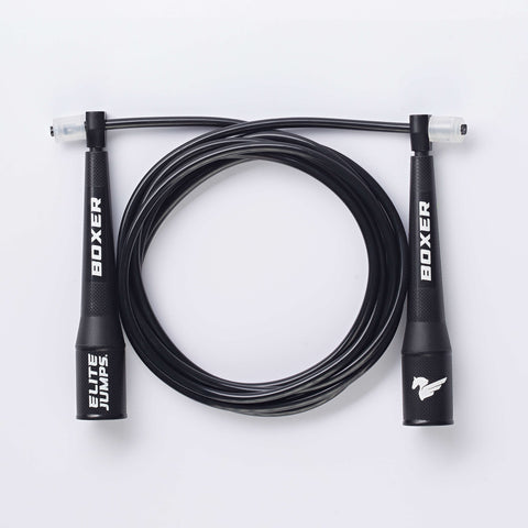 Boxer Training Jump Rope - 5mm PVC Jump Rope Elite Jumps Black
