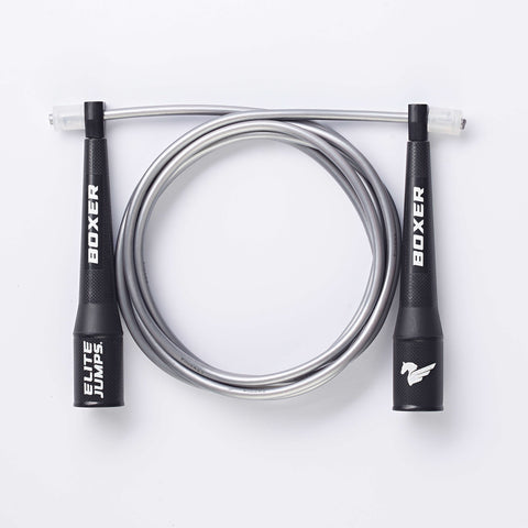 Boxer Training Jump Rope - 5mm PVC Jump Rope Elite Jumps Silver