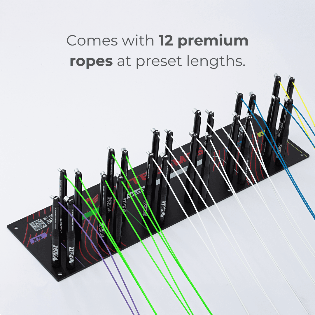 12 Jump Rope Set with Wall Rack for Storage – Elite Jumps