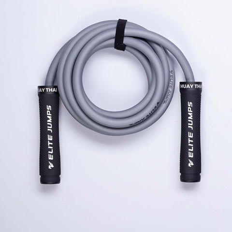 Muay Thai 3.0 - Adjustable 1.5lb Weighted Jump Rope Jump Rope Elite Jumps - Silver