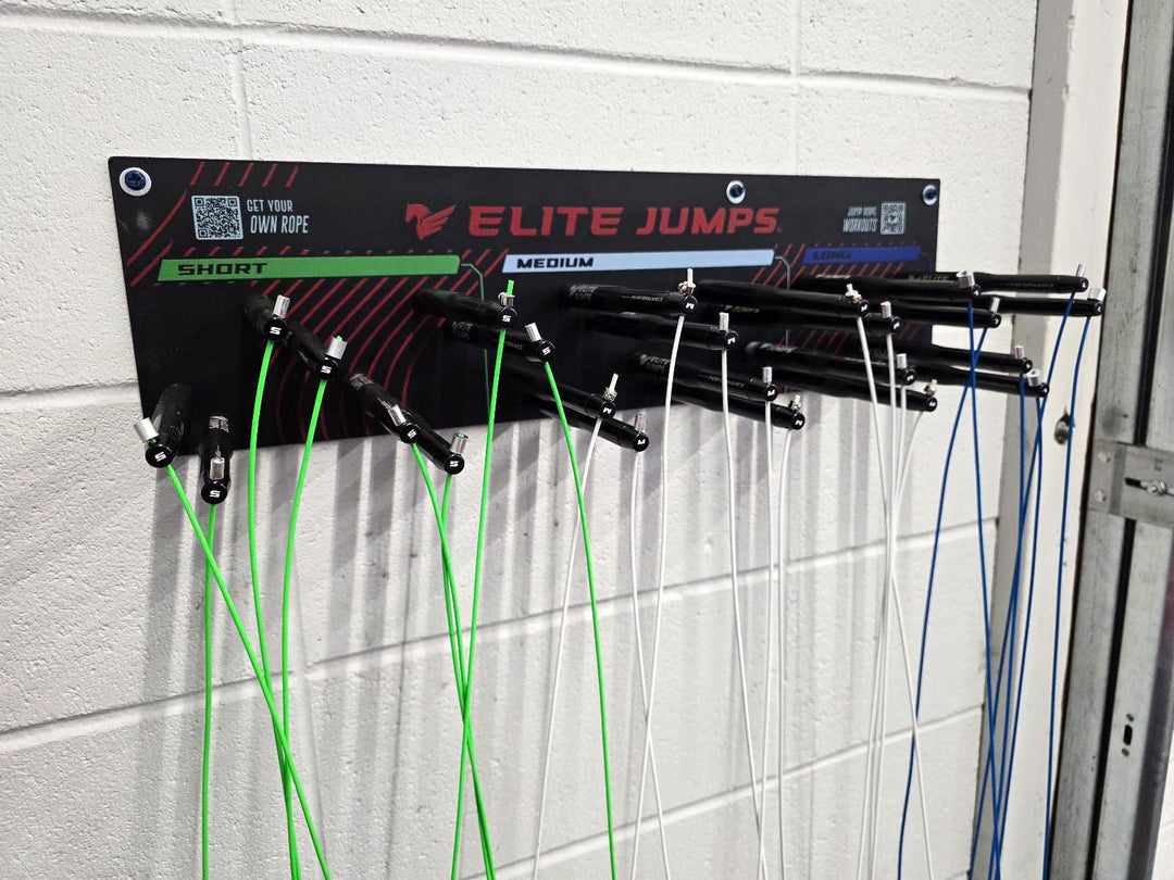 12 Jump Rope Set with Wall Rack for Storage – Elite Jumps